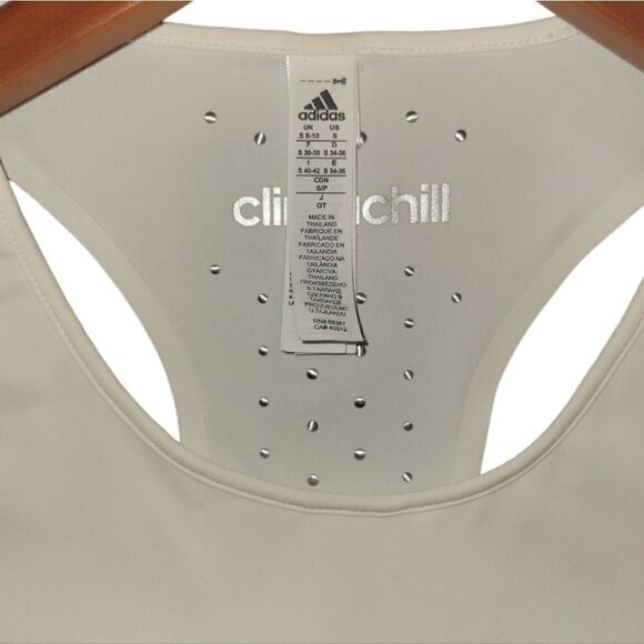 Adidas White Climachill Racerback Tank with Built in Bra S 8-10 - Picture 6 of 12